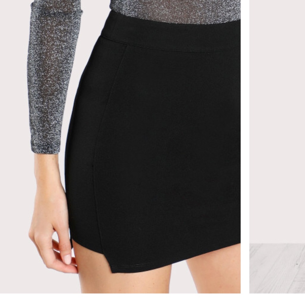 Solid knit bodycon skirt